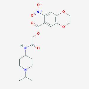 [2-Oxo-2-[(1-propan-2-ylpiperidin-4-yl)amino]ethyl] 6-nitro-2,3-dihydro-1,4-benzodioxine-7-carboxylate