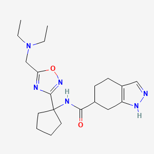 molecular formula C20H30N6O2 B7426128 N-[1-[5-(diethylaminomethyl)-1,2,4-oxadiazol-3-yl]cyclopentyl]-4,5,6,7-tetrahydro-1H-indazole-6-carboxamide 