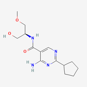 4-amino-2-cyclopentyl-N-[(2S)-1-hydroxy-3-methoxypropan-2-yl]pyrimidine-5-carboxamide