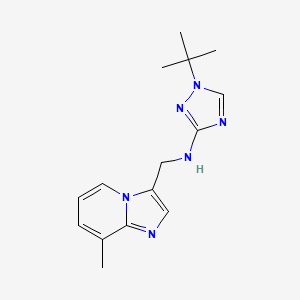 molecular formula C15H20N6 B7426161 1-tert-butyl-N-[(8-methylimidazo[1,2-a]pyridin-3-yl)methyl]-1,2,4-triazol-3-amine 