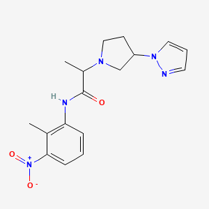 N-(2-methyl-3-nitrophenyl)-2-(3-pyrazol-1-ylpyrrolidin-1-yl)propanamide