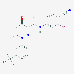 molecular formula C20H12F4N4O2 B7426173 N-(4-cyano-3-fluorophenyl)-6-methyl-4-oxo-1-[3-(trifluoromethyl)phenyl]pyridazine-3-carboxamide 