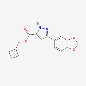 cyclobutylmethyl 3-(1,3-benzodioxol-5-yl)-1H-pyrazole-5-carboxylate