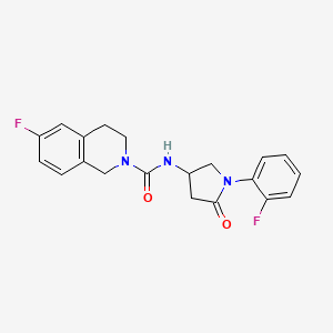 6-fluoro-N-[1-(2-fluorophenyl)-5-oxopyrrolidin-3-yl]-3,4-dihydro-1H-isoquinoline-2-carboxamide