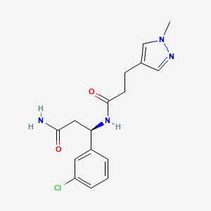 (3R)-3-(3-chlorophenyl)-3-[3-(1-methylpyrazol-4-yl)propanoylamino]propanamide