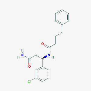 N-[(1R)-3-amino-1-(3-chlorophenyl)-3-oxopropyl]-4-phenylbutanamide