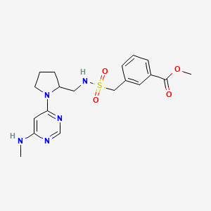 molecular formula C19H25N5O4S B7426298 Methyl 3-[[1-[6-(methylamino)pyrimidin-4-yl]pyrrolidin-2-yl]methylsulfamoylmethyl]benzoate 