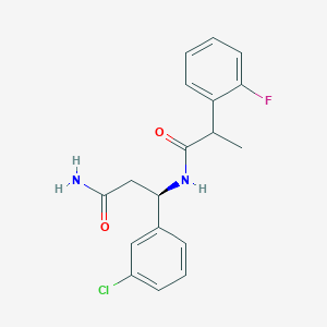 (3R)-3-(3-chlorophenyl)-3-[2-(2-fluorophenyl)propanoylamino]propanamide