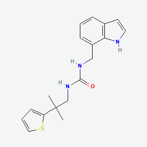 molecular formula C18H21N3OS B7426340 1-(1H-indol-7-ylmethyl)-3-(2-methyl-2-thiophen-2-ylpropyl)urea 