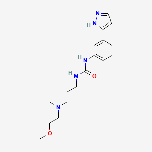 molecular formula C17H25N5O2 B7426348 1-[3-[2-methoxyethyl(methyl)amino]propyl]-3-[3-(1H-pyrazol-5-yl)phenyl]urea 