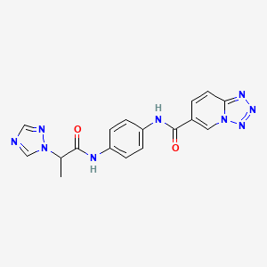 N-[4-[2-(1,2,4-triazol-1-yl)propanoylamino]phenyl]tetrazolo[1,5-a]pyridine-6-carboxamide