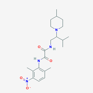 molecular formula C21H32N4O4 B7426368 N'-(2,6-dimethyl-3-nitrophenyl)-N-[3-methyl-2-(4-methylpiperidin-1-yl)butyl]oxamide 