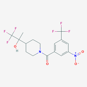 [3-Nitro-5-(trifluoromethyl)phenyl]-[4-(1,1,1-trifluoro-2-hydroxypropan-2-yl)piperidin-1-yl]methanone