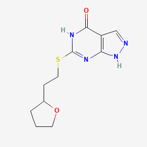 6-[2-(Oxolan-2-yl)ethylsulfanyl]-1,5-dihydropyrazolo[3,4-d]pyrimidin-4-one