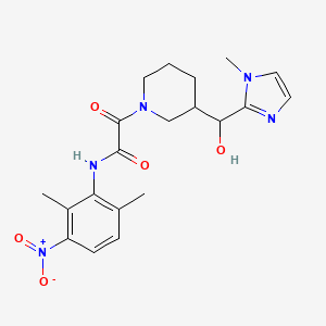 molecular formula C20H25N5O5 B7426399 N-(2,6-dimethyl-3-nitrophenyl)-2-[3-[hydroxy-(1-methylimidazol-2-yl)methyl]piperidin-1-yl]-2-oxoacetamide 