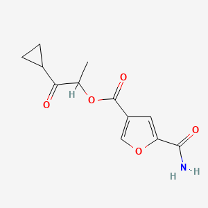 molecular formula C12H13NO5 B7426433 (1-Cyclopropyl-1-oxopropan-2-yl) 5-carbamoylfuran-3-carboxylate 