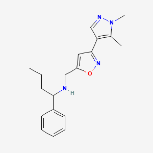 N-[[3-(1,5-dimethylpyrazol-4-yl)-1,2-oxazol-5-yl]methyl]-1-phenylbutan-1-amine