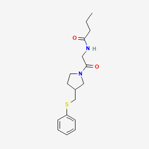 N-[2-oxo-2-[3-(phenylsulfanylmethyl)pyrrolidin-1-yl]ethyl]butanamide