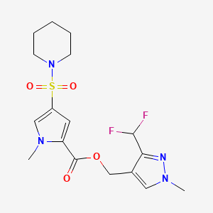 [3-(Difluoromethyl)-1-methylpyrazol-4-yl]methyl 1-methyl-4-piperidin-1-ylsulfonylpyrrole-2-carboxylate