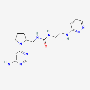 1-[[1-[6-(Methylamino)pyrimidin-4-yl]pyrrolidin-2-yl]methyl]-3-[2-(pyridazin-3-ylamino)ethyl]urea