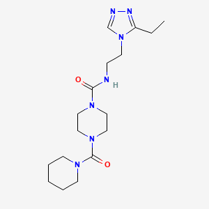 N-[2-(3-ethyl-1,2,4-triazol-4-yl)ethyl]-4-(piperidine-1-carbonyl)piperazine-1-carboxamide