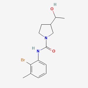 molecular formula C14H19BrN2O2 B7426553 N-(2-bromo-3-methylphenyl)-3-(1-hydroxyethyl)pyrrolidine-1-carboxamide 