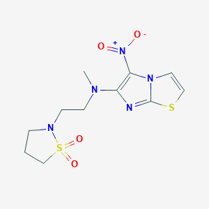 N-[2-(1,1-dioxo-1,2-thiazolidin-2-yl)ethyl]-N-methyl-5-nitroimidazo[2,1-b][1,3]thiazol-6-amine