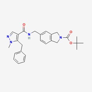 molecular formula C26H30N4O3 B7426561 Tert-butyl 5-[[(5-benzyl-1-methylpyrazole-4-carbonyl)amino]methyl]-1,3-dihydroisoindole-2-carboxylate 