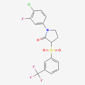 1-(4-Chloro-3-fluorophenyl)-3-[3-(trifluoromethyl)phenyl]sulfonylpyrrolidin-2-one