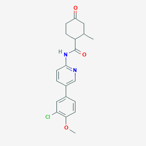 molecular formula C20H21ClN2O3 B7426589 N-[5-(3-chloro-4-methoxyphenyl)pyridin-2-yl]-2-methyl-4-oxocyclohexane-1-carboxamide 