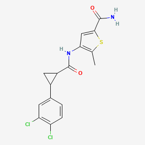 4-[[2-(3,4-Dichlorophenyl)cyclopropanecarbonyl]amino]-5-methylthiophene-2-carboxamide