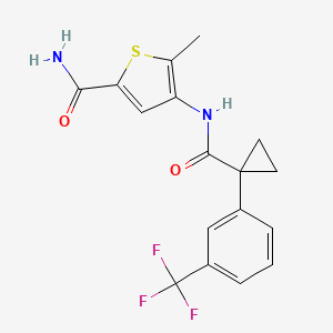 5-Methyl-4-[[1-[3-(trifluoromethyl)phenyl]cyclopropanecarbonyl]amino]thiophene-2-carboxamide