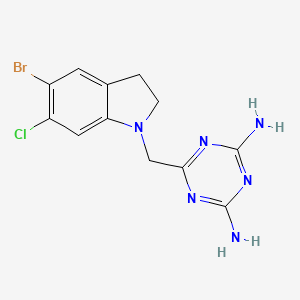 6-[(5-Bromo-6-chloro-2,3-dihydroindol-1-yl)methyl]-1,3,5-triazine-2,4-diamine