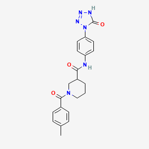 1-(4-methylbenzoyl)-N-[4-(5-oxo-1H-tetrazol-4-yl)phenyl]piperidine-3-carboxamide