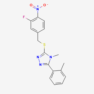 3-[(3-Fluoro-4-nitrophenyl)methylsulfanyl]-4-methyl-5-(2-methylphenyl)-1,2,4-triazole