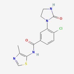 4-chloro-N-(4-methyl-1,3-thiazol-5-yl)-3-(2-oxoimidazolidin-1-yl)benzamide