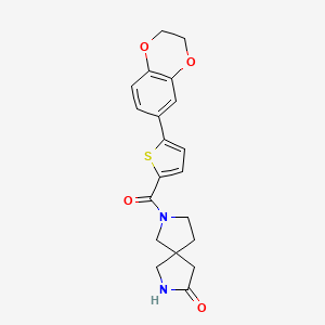 2-[5-(2,3-Dihydro-1,4-benzodioxin-6-yl)thiophene-2-carbonyl]-2,7-diazaspiro[4.4]nonan-8-one