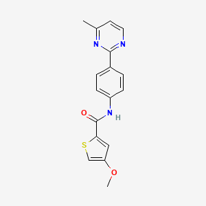 molecular formula C17H15N3O2S B7426796 4-methoxy-N-[4-(4-methylpyrimidin-2-yl)phenyl]thiophene-2-carboxamide 