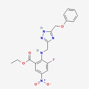 ethyl 3-fluoro-5-nitro-2-[[5-(phenoxymethyl)-1H-1,2,4-triazol-3-yl]methylamino]benzoate