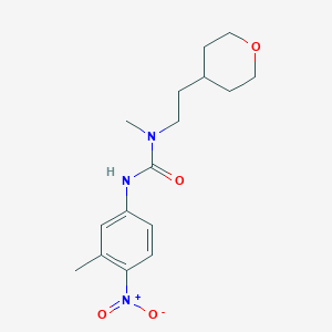 molecular formula C16H23N3O4 B7426842 1-Methyl-3-(3-methyl-4-nitrophenyl)-1-[2-(oxan-4-yl)ethyl]urea 