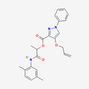 [1-(2,5-Dimethylanilino)-1-oxopropan-2-yl] 1-phenyl-4-prop-2-enoxypyrazole-3-carboxylate