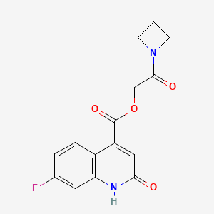 [2-(azetidin-1-yl)-2-oxoethyl] 7-fluoro-2-oxo-1H-quinoline-4-carboxylate