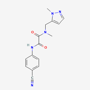 molecular formula C15H15N5O2 B7426883 N-(4-cyanophenyl)-N'-methyl-N'-[(2-methylpyrazol-3-yl)methyl]oxamide 