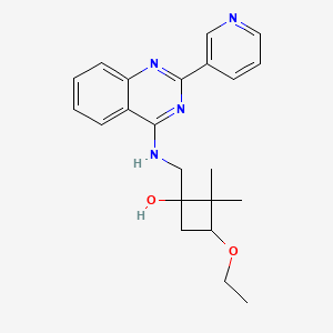 3-Ethoxy-2,2-dimethyl-1-[[(2-pyridin-3-ylquinazolin-4-yl)amino]methyl]cyclobutan-1-ol