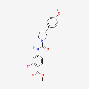 Methyl 2-fluoro-4-[[3-(4-methoxyphenyl)pyrrolidine-1-carbonyl]amino]benzoate