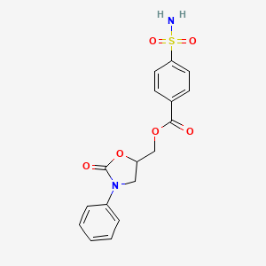 (2-Oxo-3-phenyl-1,3-oxazolidin-5-yl)methyl 4-sulfamoylbenzoate