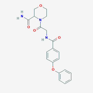 4-[2-[(4-Phenoxybenzoyl)amino]acetyl]morpholine-3-carboxamide