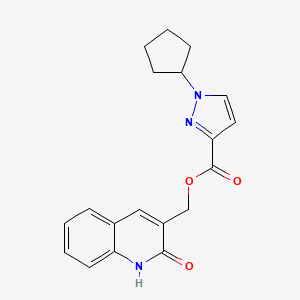 (2-oxo-1H-quinolin-3-yl)methyl 1-cyclopentylpyrazole-3-carboxylate