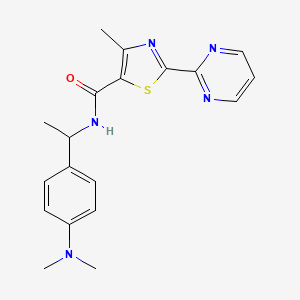 molecular formula C19H21N5OS B7427038 N-[1-[4-(dimethylamino)phenyl]ethyl]-4-methyl-2-pyrimidin-2-yl-1,3-thiazole-5-carboxamide 