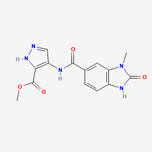 methyl 4-[(3-methyl-2-oxo-1H-benzimidazole-5-carbonyl)amino]-1H-pyrazole-5-carboxylate